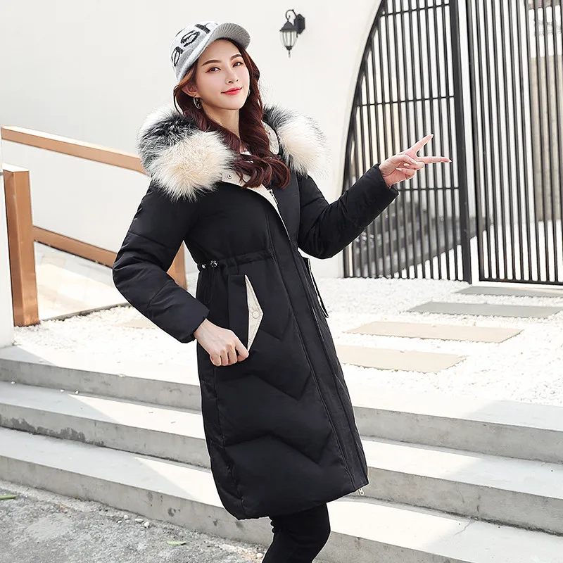 2019 New Autumn winter Medium length Women parka Solid zipper Long sleeve Hooded Thick Outwear Coat Jacket Fashion Cotton