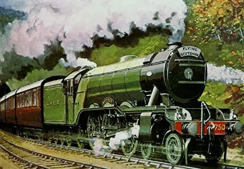 

Летающий шотландский паровой железнодорожный поезд мотоцикл Винтажный стиль металлическая рекламная настенная табличка знак или Рамка дл...