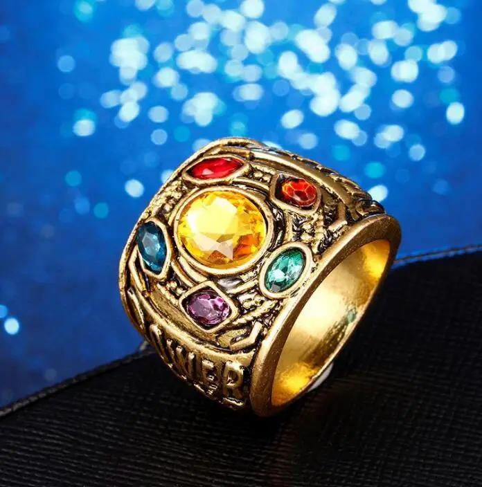Дропшиппинг Marvel Мстители 4 танос кольца Железный человек Gauntlet bague homme anillos mujer женские ювелирные изделия с кристаллами - Цвет основного камня: Красный