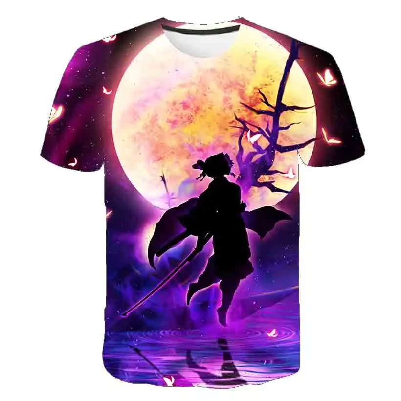 

Summer Children's T-shirt 3D Printing Japanese Popular Anime Demon Killer Boys and Girls Short-sleeve Shirt Harajuku Streetwear