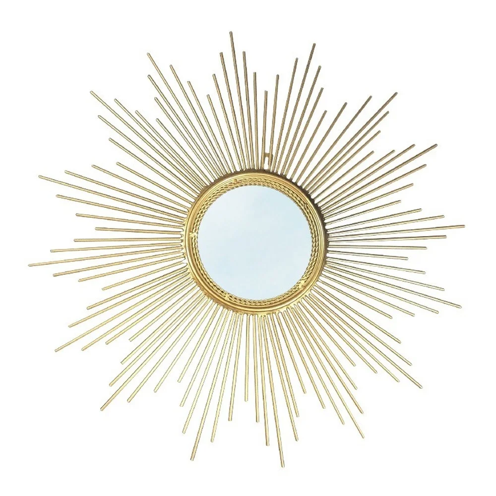 

50cm Sun Shape Decorative Mirror Metal Innovative Art Decoration Round Makeup Mirror Home Bedroom Decorative Mirrors Wall Mirror
