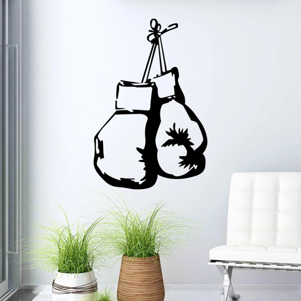 

Removable Boxing Gloves/Mike Tyson Wall Decal Sport Boxing Gym Wall Sticker Dorm Club Boxers Fans Decor Room Interior Art Mural