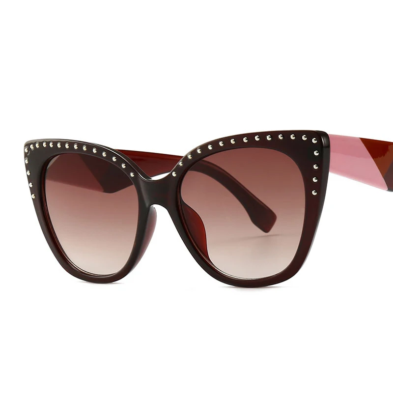 Солнцезащитные очки кошачий глаз женские роскошные модные брендовые