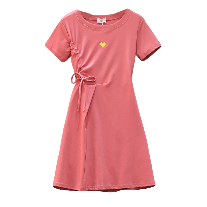 

EHQAXIN 2021 New Summer Plus Size Women's Knitting T-Shirt Dress Short Sleeve Tops Love Mini Skirt Fashion L-4XL