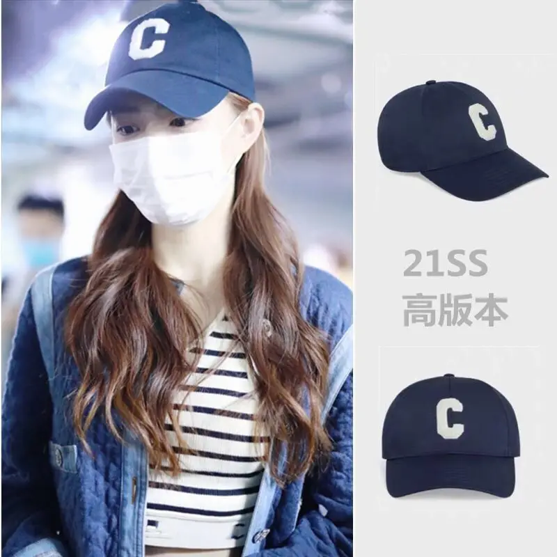 

2021 new high quality baseball cap c letter simple versatile baseball cap pure cotton casual anti spill cap adjustable