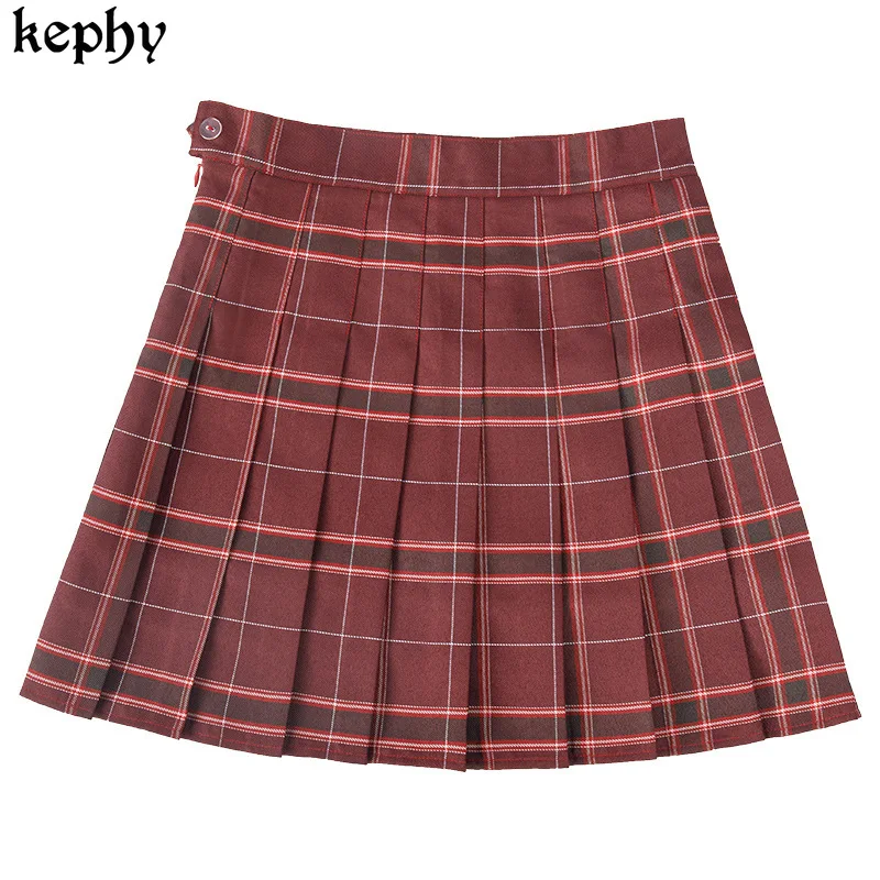 

2021 Summer JK pleated woman skirts korean style mujer faldas plaid skirt A-LINE kawaii skirt sexy Mini Skirts for Lady