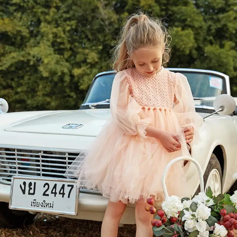 

Princess Dress For 3-12 Years Girls Dress Formal Pearl Petals Kids Children Party Dress Girl's Clothes Valentines Day Dress Girl