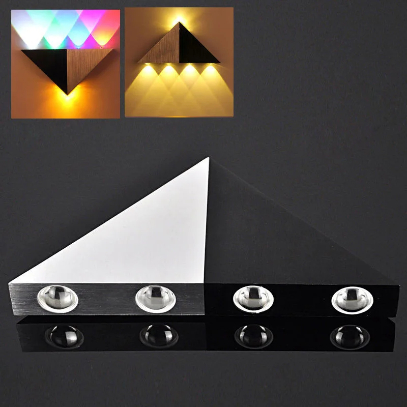 Современный светодиодный настенный светильник алюминиевый корпус треугольный