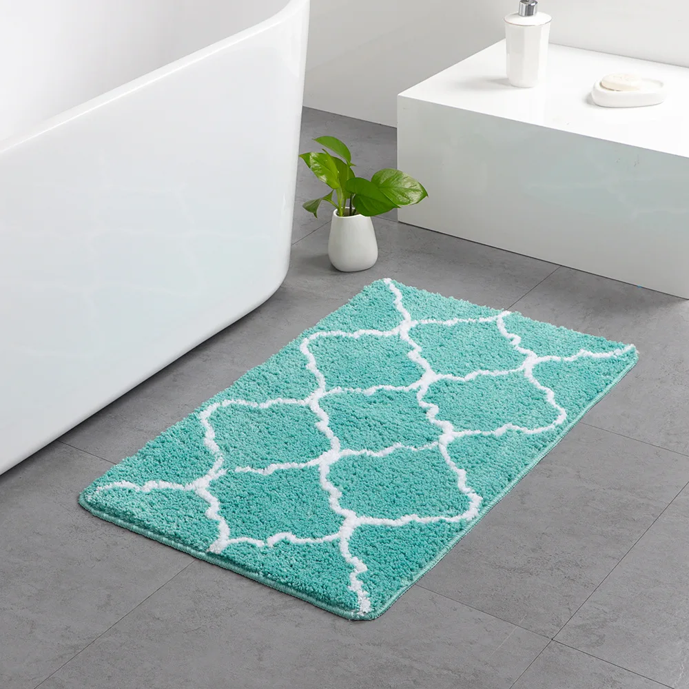 Коврик для ванной Нескользящий Впитывающий гостиной серый синий марокканский