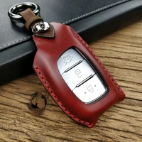 for hyundai i10 i20 i30 hb20 ix25 ix35 ix45 tucson avante leather auto smart car key case key cover holder ring car accessories