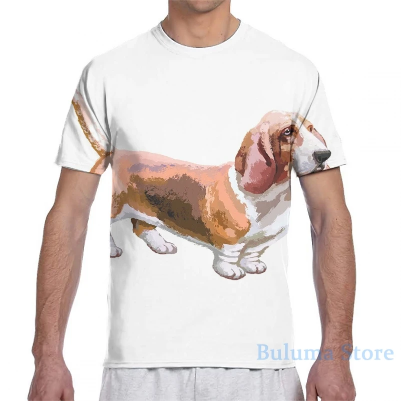 Мужская футболка bассет Хаунд СОС (2) женская модная с принтом по всей длине топы