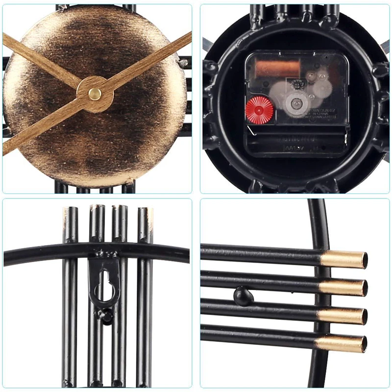 Простой дизайн Винтажный домашний Декор 3D бесшумные большие металлические