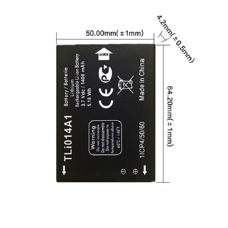 Новый аккумулятор 1400 мАч TLi014A1 для Alcatel Pixi 3 4 5 дюйма 4027 4027A 4027D 4027X 4010 4010D 4012 4030 4030D 4030A