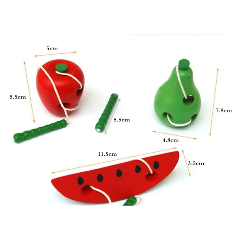 

Montessori Learning Toys Funny Worm Eat Fruit Apple Pear Kid Toy Early Learning Learning Tools Kids Puzzle Toy Lacing Kids Gift