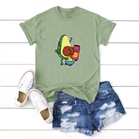 summer tops 2020 5xl plus size t shirt women cotton t shirt avocado cartoon print short sleeve tee funny cute vegan tshirts