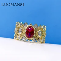 luomansi vintage 57mm ruby lace ring 100 s925 jewelry super flash wedding cocktail party woman gift