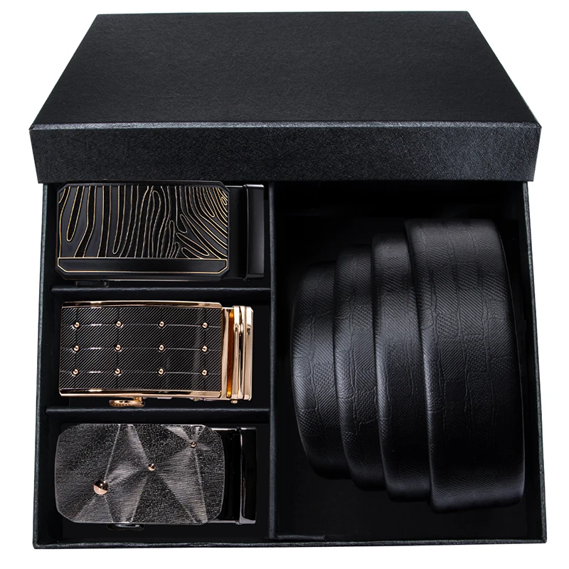 Ремень Hi Tie мужской из натуральной кожи модный дизайнерский Простой деловой