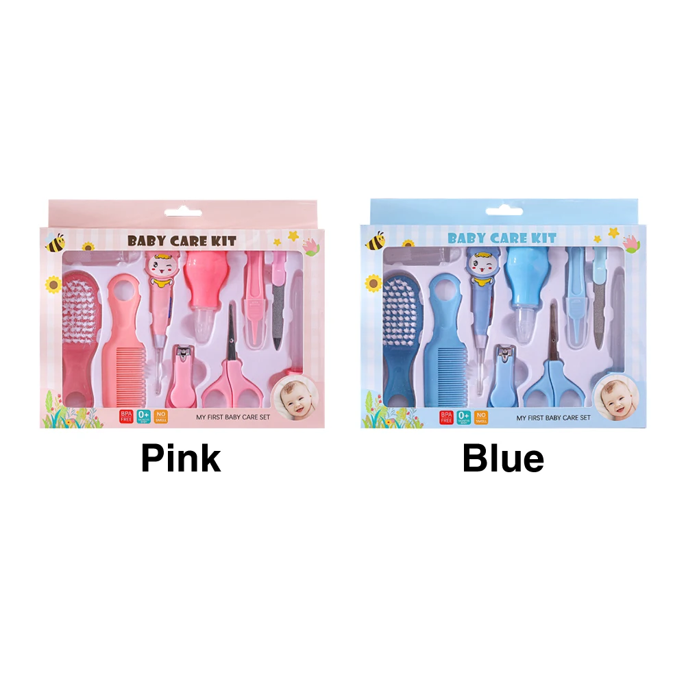 

10pcs Manicure Newborn Daily Care Nursing Grooming Nail Clipper Safety Accessories Portable Baby Healthcare Kit Nose Cleaner