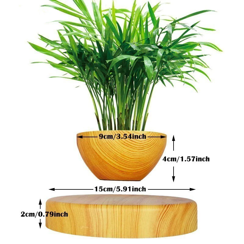 12V 2A Magnetic Floating Succulent Plant Bonsai Pot 360 Rotatable Flower Desktop Planter Suspension Levitating Air | Дом и сад