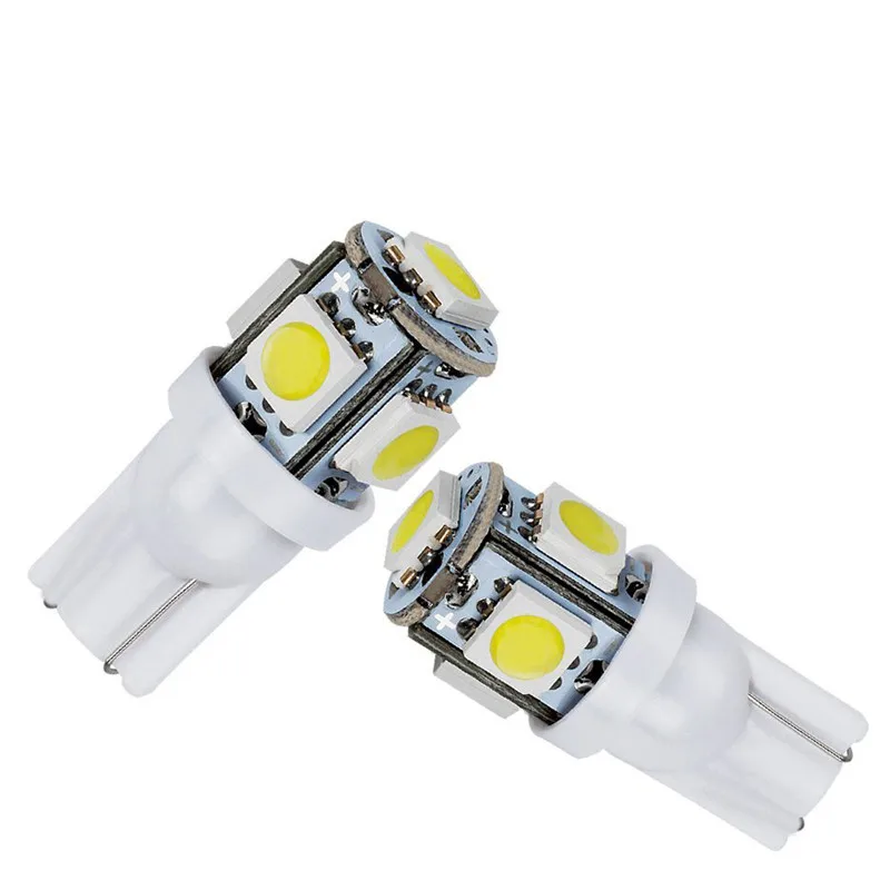 10 шт. Led Автомобильный DC 12 В лампада светильник T10 5050 супер белый 194 168 w5w T10 Светодиодная парковочная лампа авто клинообразный габаритный фонарь