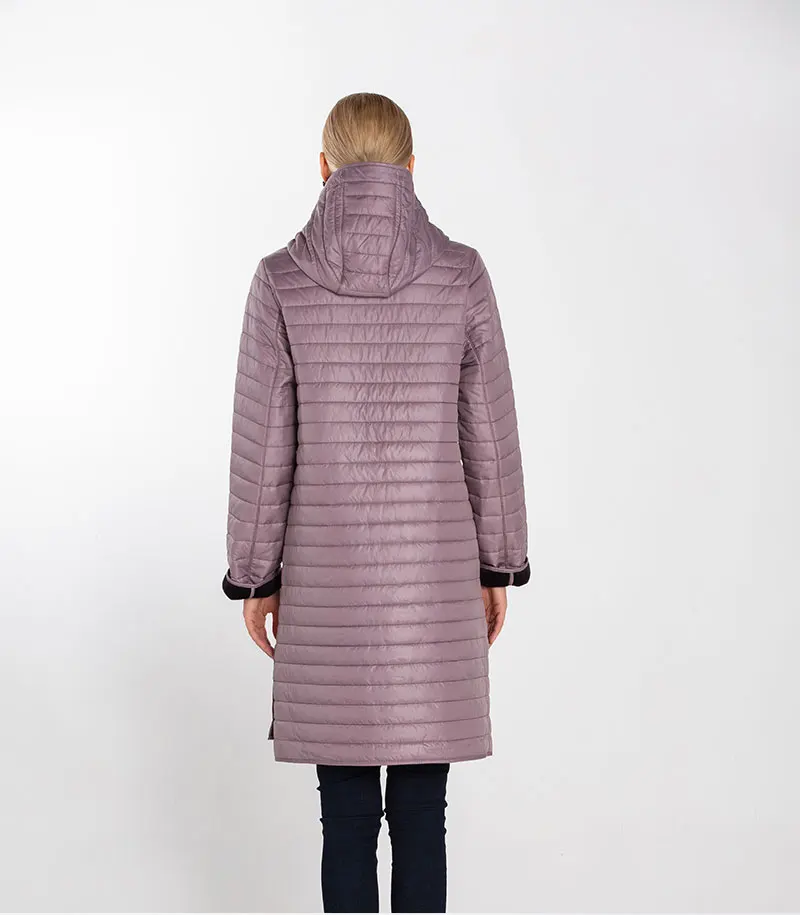 MODERN NEW SAGA Autumn Women Coat Warm Long Jacket Parka Femme Long Coat Female Quilted Coat Winter Overcoat Fleece Liner