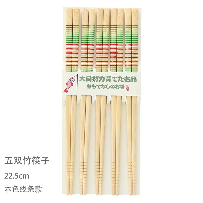 

5 pair Hot Reusable Chinese Classic wooden Chopsticks Traditional Vintage Handmade Natural Bamboo Chopsticks Sushi kitchen tools