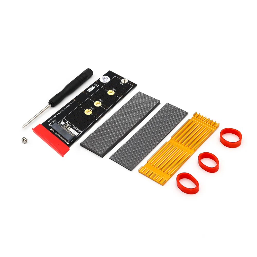 

M.2 Riser Card Set M.2 NGFF To PCI-E 4X Vertical Installation Adapter With Heatsink Converter Card For Windows Linux CHIA Rig