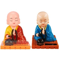 solar powered shaking head monk toy home office desk car ornament crafts gift garden decoration