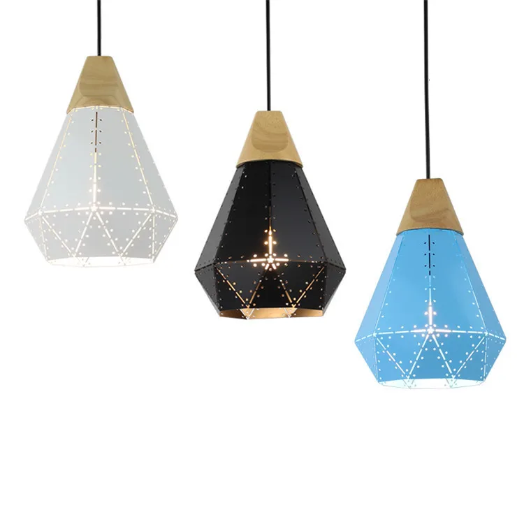 Wholesale Contemporary Iron Steel Dome Shade Lighting Ce Certified Pendant Lamp With Nature Wood Part Kitchen Dining Bar | Лампы и