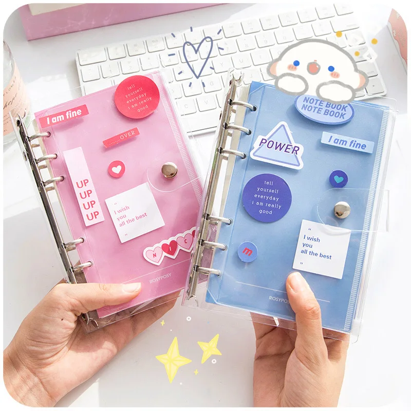 

Yisuremia 96 Sheets Kawaii Loose-Leaf Notebook Agenda Planner Schedule Diary Book Free Stickers School Stationery