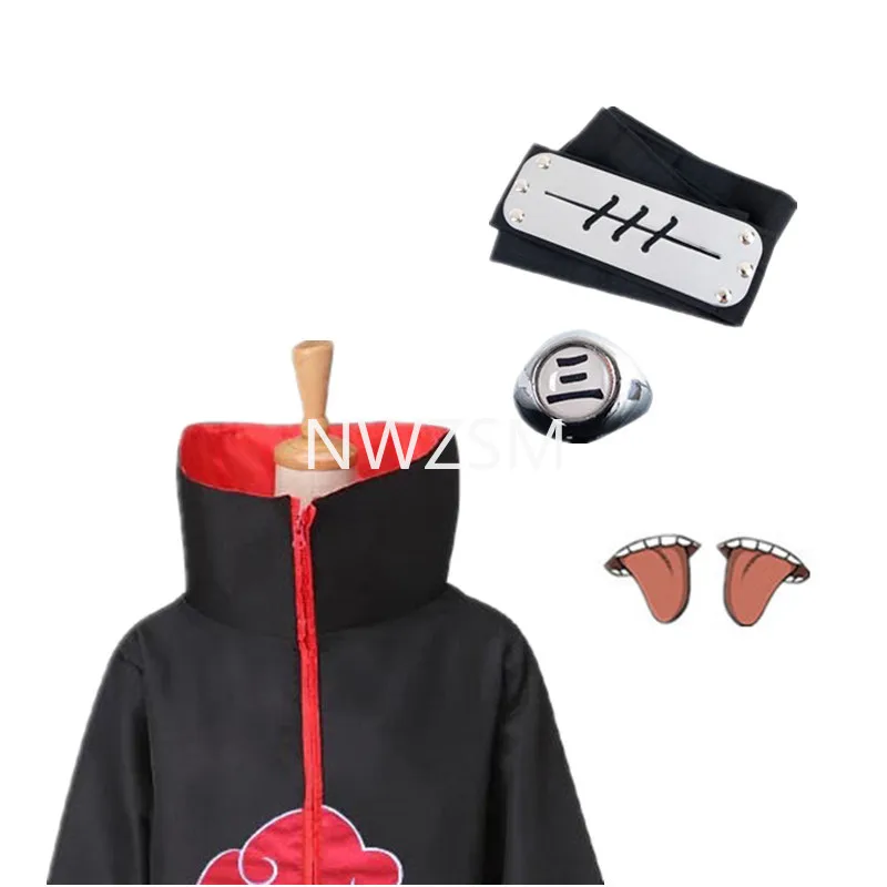 Аниме обезболивающие костюмы костюм Акацуки плащ повязка на голову кольцо набор