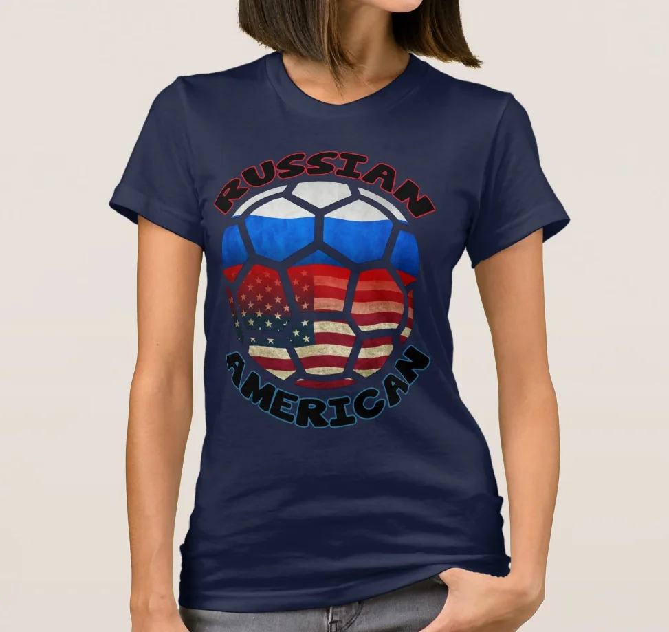 

Russian American Soccer Women's T-Shirt Football Fans T Shirt