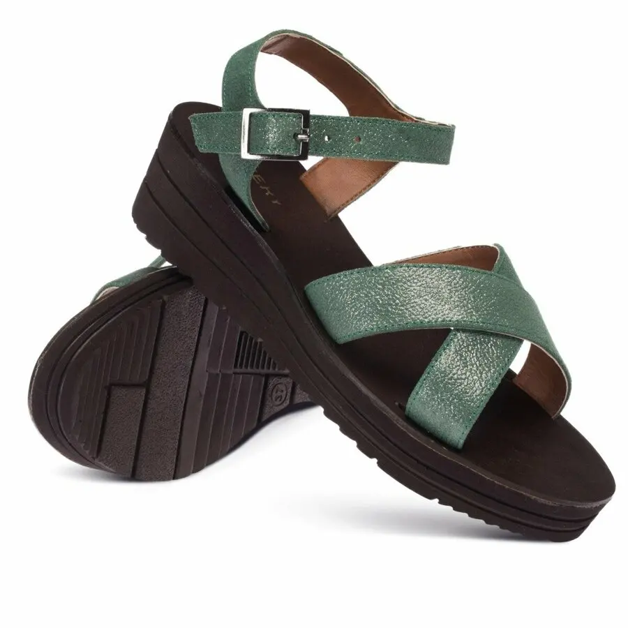 

Women Sandals Deery, Genuine Leather Green Women Sandals