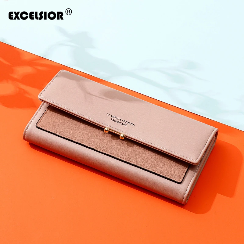 EXCELSIOR женский длинный кошелек на молнии из искусственной кожи Женский Mylti Layers