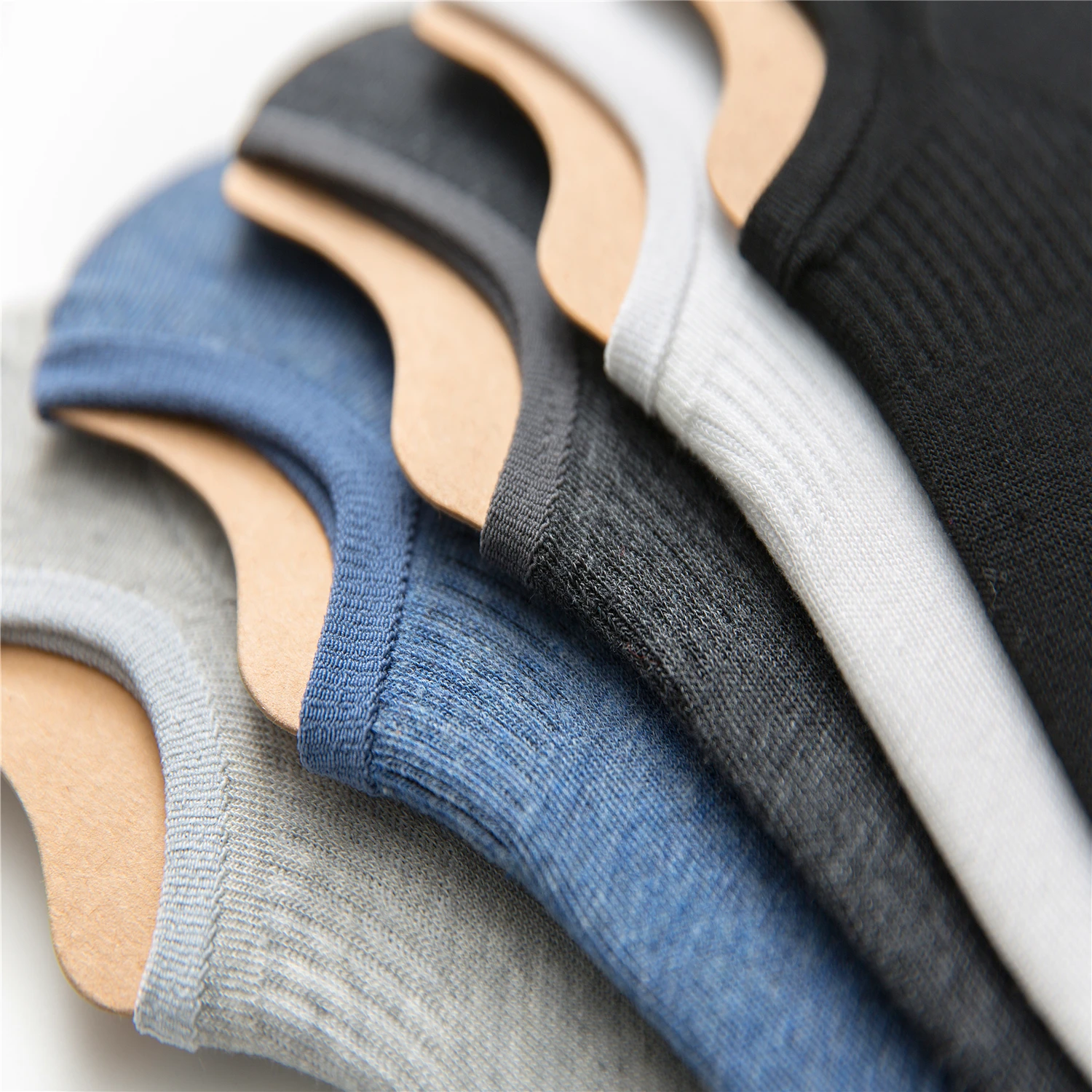 Мужские повседневные однотонные невидимые носки полностью хлопковые без