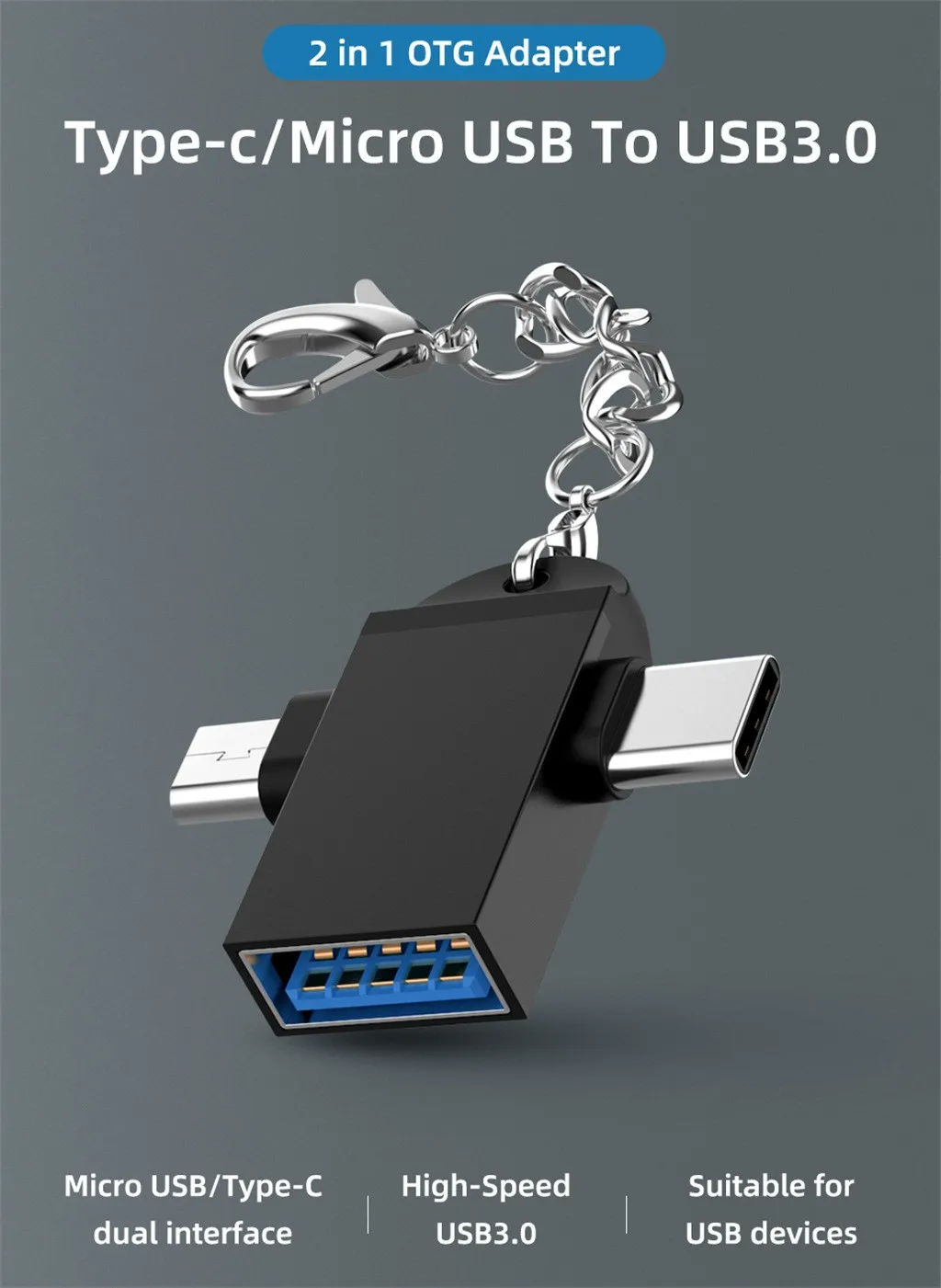 

Mosunx 2 в 1 usb-type c адаптер Micro USB 3,0 для смартфонов флеш-накопитель OTG Type-c кабель для Мышь клавиатура изысканный