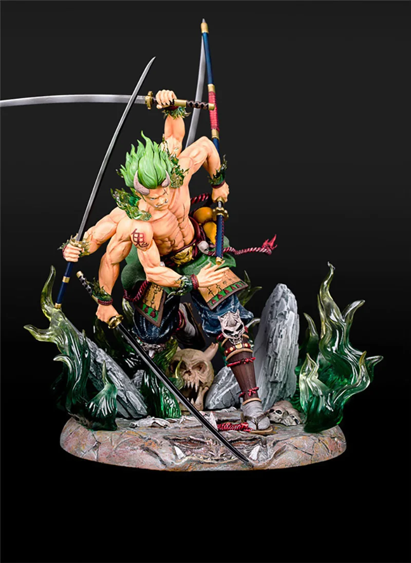 

ONE PIECE Super Large Action Figure Hyakkiyakou Ornaments Ghost Spider Asura Roronoa Zoro Statue 30cm