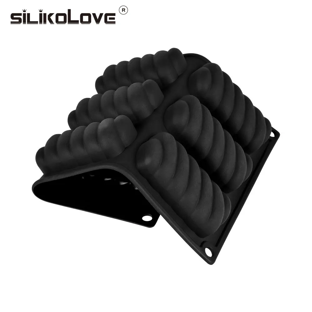 SILIKOLOVE 9 Полость спираль Форма силиконовый торт форма для выпечки инструменты для украшения желе мусс формы десерта