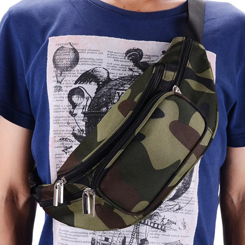 Повседневная Мужская поясная сумка из ДАКРОНА Большая вместительная через плечо