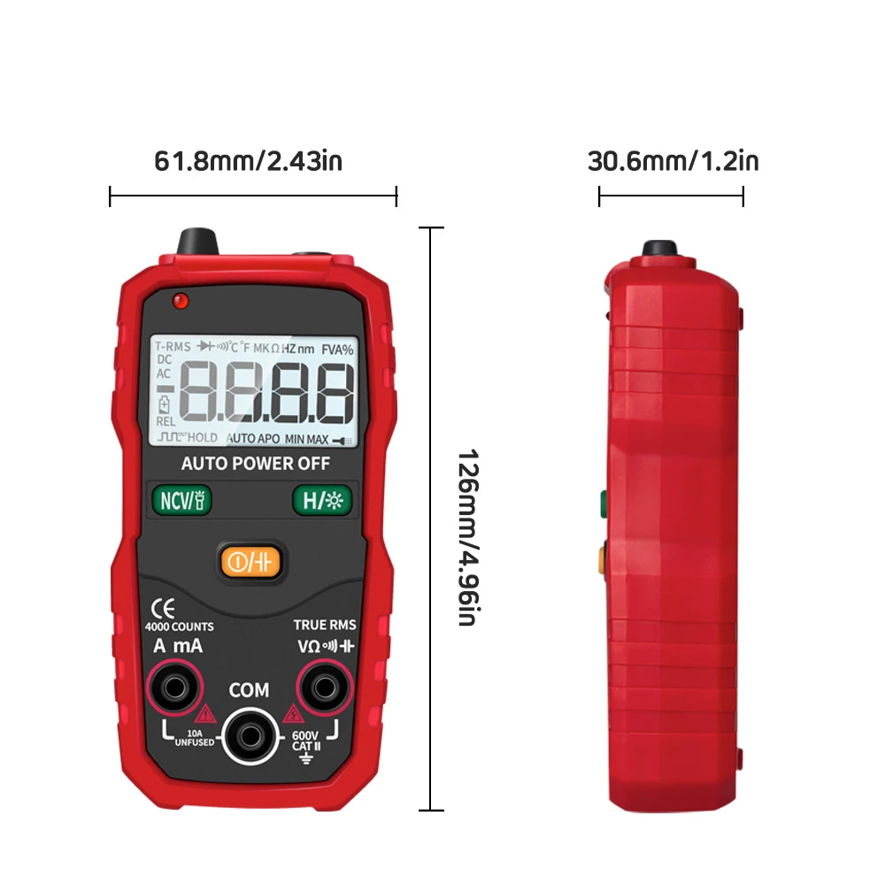 INGBONT S1 True RMS Цифровой мультиметр Транзистор тестер конденсатора автомобильный