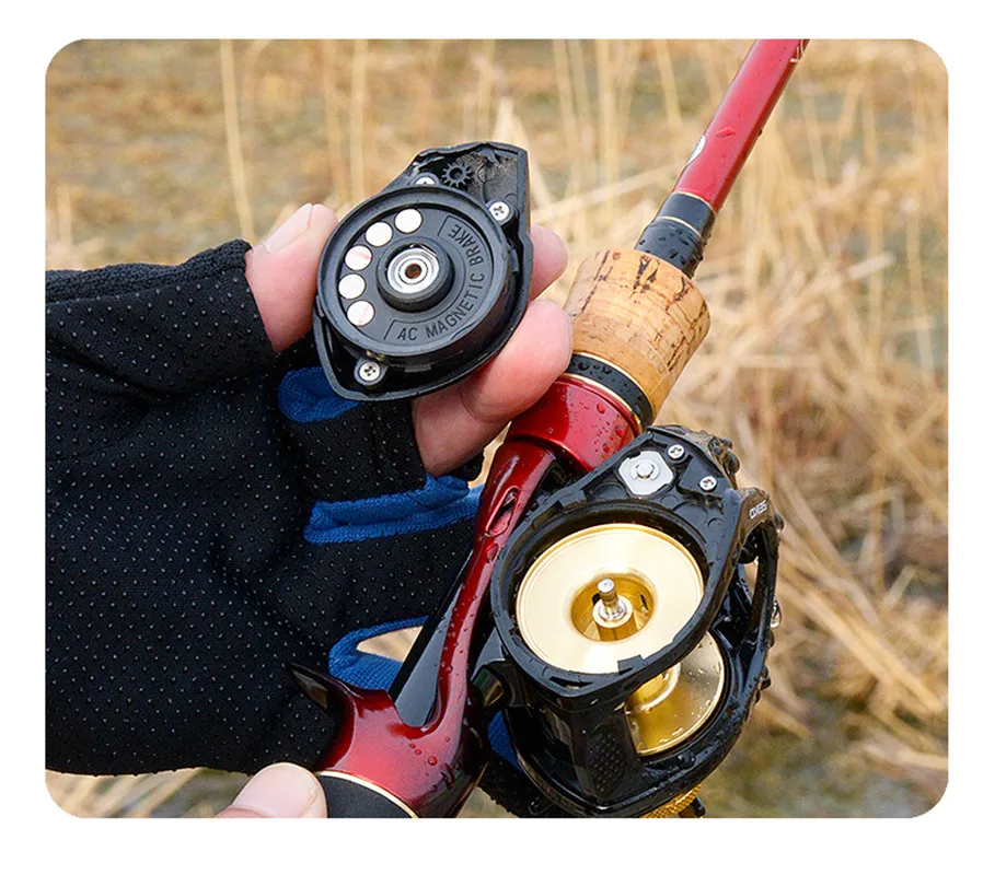 

Metal winding ring Baitcasting Reel 7.3:1 Magnetic Brake Systems 6 Bearings Casting saltwater Sea Fishing Reel Fishing Tackle