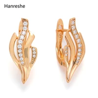 hanreshe copper stud earrings zircon trendy punk jewelry party exquisite beautiful charm good quality earring woman gift