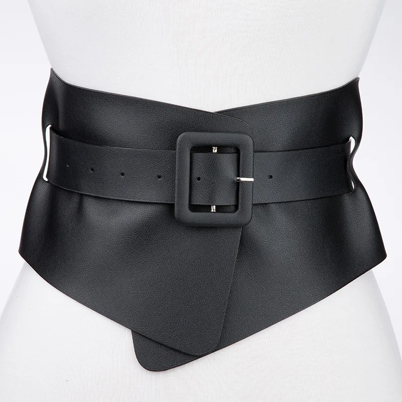 Sexy fashion pin buckle design PU leather wide belt women's all-match vintage accessories t show eye-catching accessories