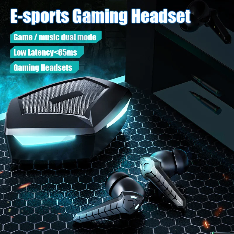 

Bluetooth V5.0 наушники с низкой задержкой Игровые наушники TWS 9D стерео беспроводные наушники с шумоподавлением Игровые наушники-вкладыши с микро...