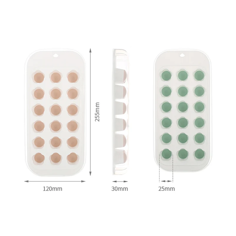 

Large-capacity Ice Cream Mold Reusable Ice Cube Mold18-cell DIY Reusable Ice Storage Box with Lid Soft Bottom Ice Cream Tools