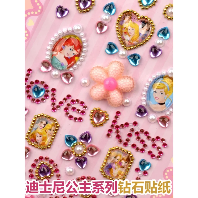 

Christmas Children Cute Cartoon Princess Love Three-Dimensional3DCrystal Diamond Gem Stickers Baby Girl Dress up Sticker