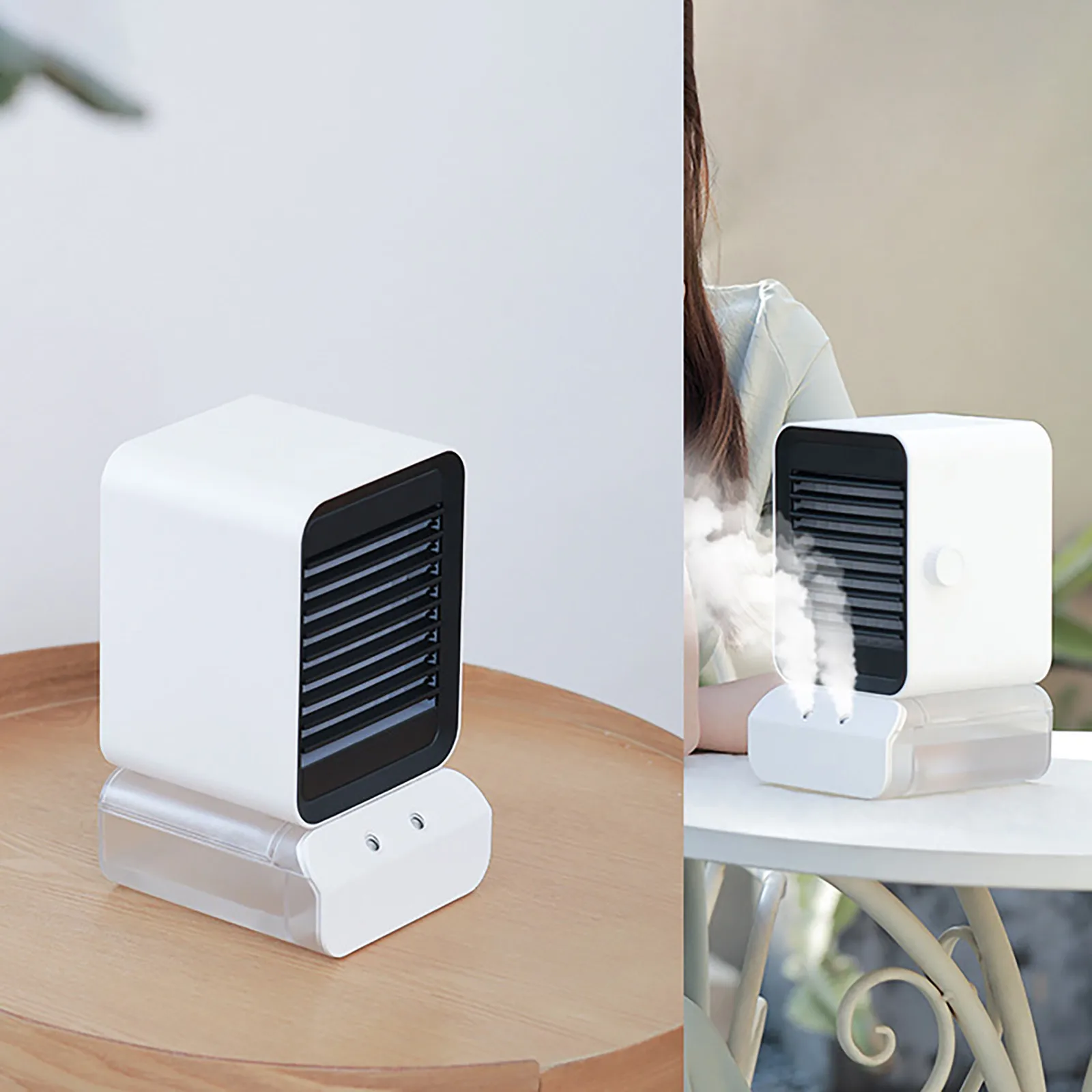 

Desktop water cooling fan Desktop Cooling Fan Humidifying Spray Cooling Silent With Essential Oil 10ml camping equipment