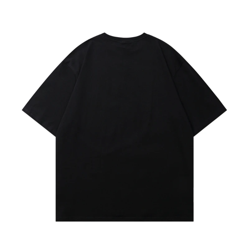 

Cartoon Love Print Short Sleeve T-shirt Men's Tide Five-point Sleeve Harajuku Style Summer Trend Loose Half Sleeve T-shirt