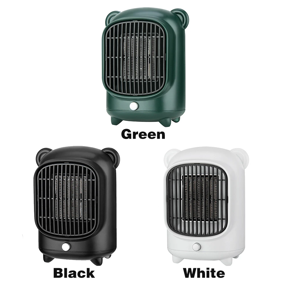 

Office Hot Fan Portable ABS 500W Mini Desktop Powerful Low Noise Overheat Protection Electric Heater Bedroom PTC Heating Indoor
