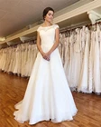 Платье Angelsbridep с коротким рукавом, свадебное платье-трапеция из органзы, Очаровательная одежда для невесты с аппликацией, официальное платье для невесты, 2021